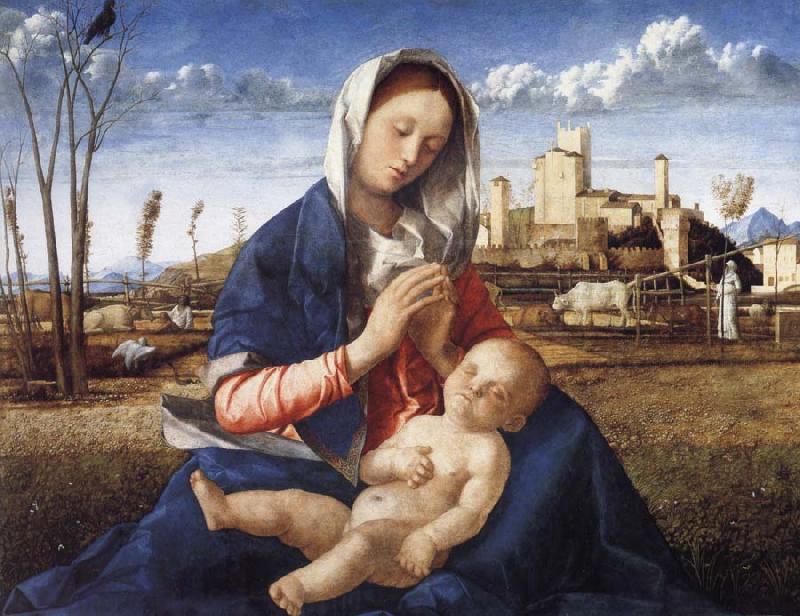 Gentile Bellini The Madonna of the Meadow oil painting picture